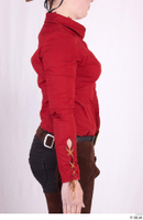  Photos Woman in Cowboy suit 1 Cowboy historical clothing red shirt upper body 0009.jpg